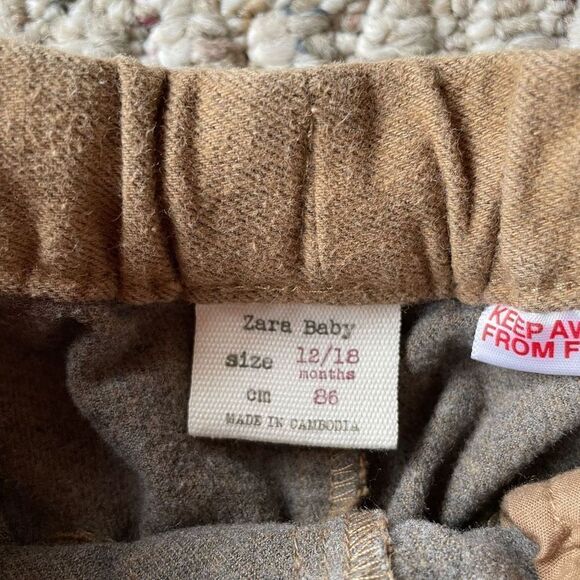 Zara Baby Lined Khaki Pants - Picture 2 of 3